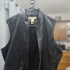 Apostrophe Elegant Genuine Black Leather Outerwear